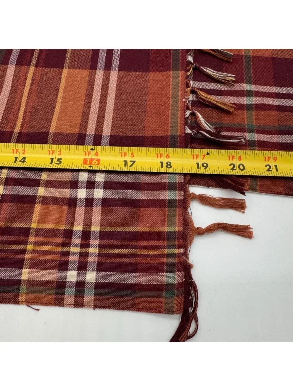 Lot Of 5 Celebrate Fall Together Plaid Woven Fringe Placemats Kitchen Decor